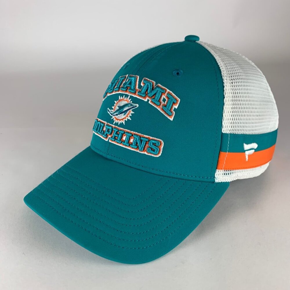 Miami Dolphins NFL Aqua White Fanatics Snapback Trucker Hat